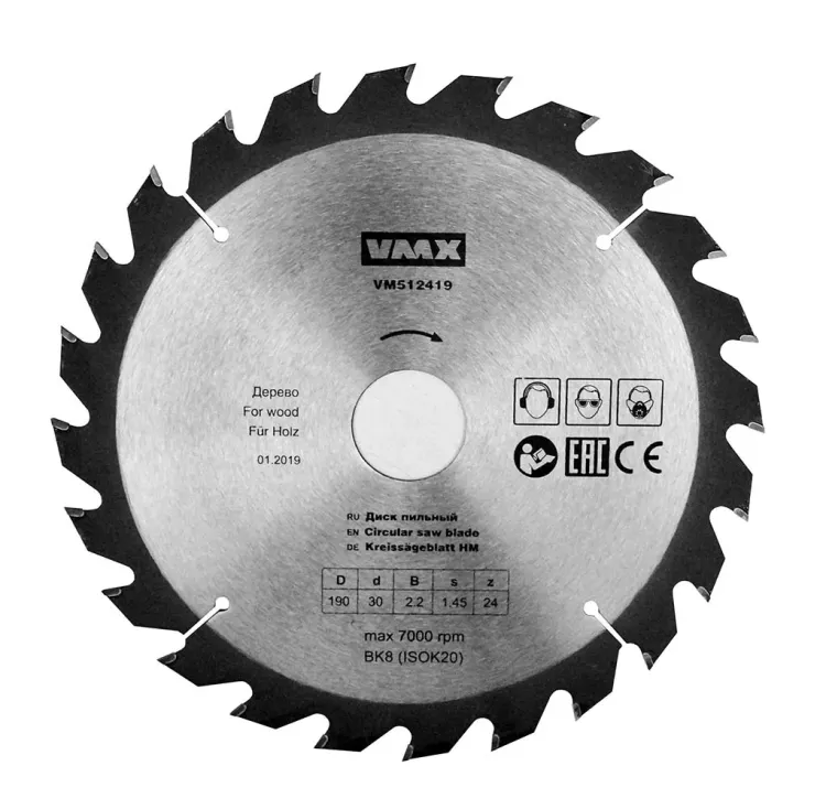 Диск пильный ф190х30 z24 дерево VMX 512419 купить в Ижевске