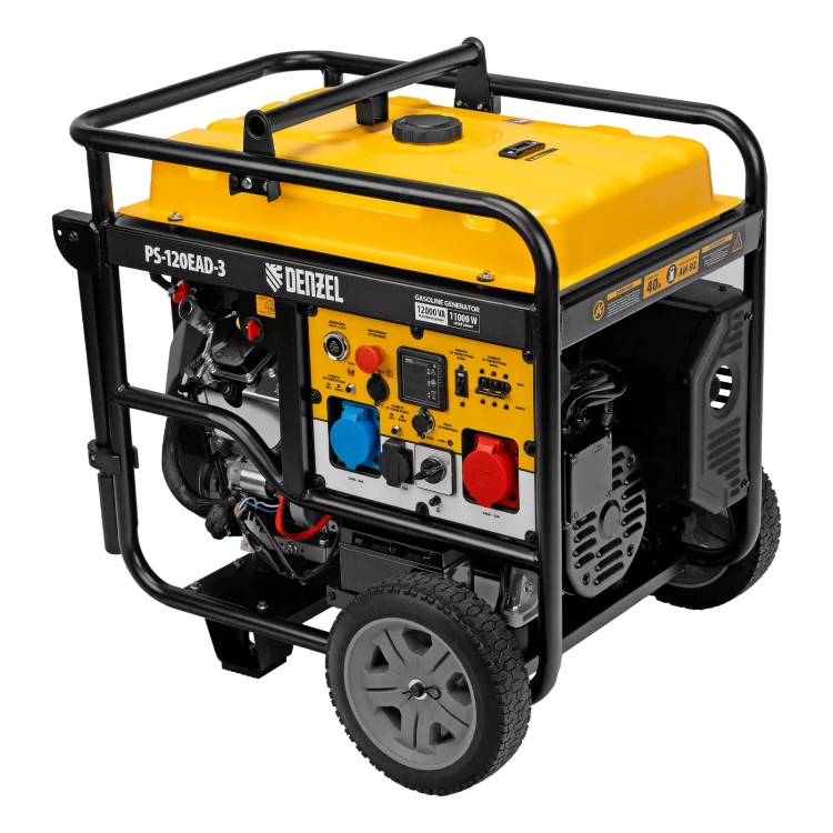 Генератор бензиновый Denzel PS-120EAD-3, 12 кВт,230/400 В, 40л, разъём ATS,перекл.режима,эл.старт купить в Ижевске