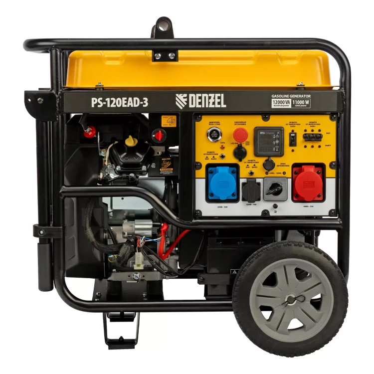 Генератор бензиновый Denzel PS-120EAD-3, 12 кВт,230/400 В, 40л, разъём ATS,перекл.режима,эл.старт купить в Ижевске