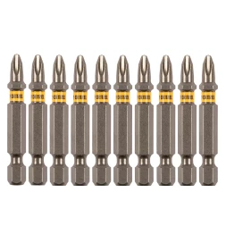 Бита PH2х50, сталь S2, шестигранный профиль, 10 шт. Е 6,3 Denzel 11649