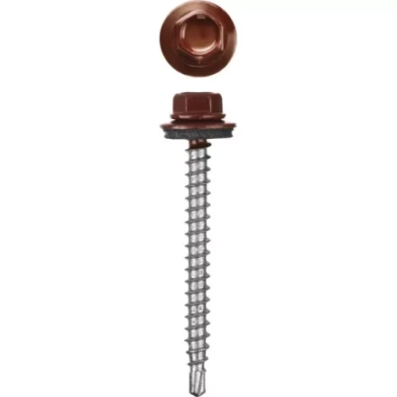 Саморезы СКМ кровельные, RAL 3005 темно-красный, 25 x 5.5 мм, 420 шт, для металлических конструкций, STAYER 30305-55-025-3005 купить в Ижевске