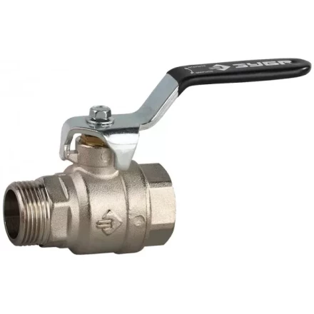 Кран шаровой ЗУБР полнопроходной &quot;мама-папа&quot;, ручка, хромиров латунь, 3/4&quot; 4-51321-C-3/4 купить в Ижевске