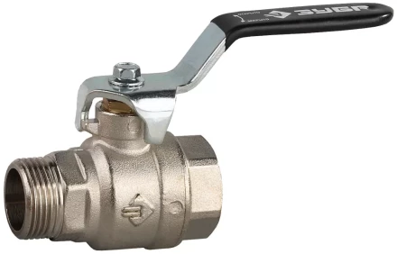 Кран шаровой ЗУБР полнопроходной &quot;мама-папа&quot;, ручка, хромиров латунь, 3/4&quot; 4-51321-C-3/4 купить в Ижевске