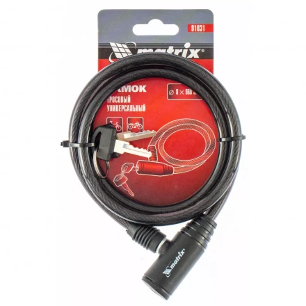 Замок тросовый универсальный 8 х 960 мм Matrix 91831 купить в Ижевске