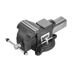 Тиски слесарные BVH-125, 125 мм, поворотные, стальная направляющая, с наковальней //Denzel 18684