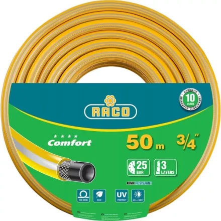 Шланг RACO COMFORT поливочный, 25атм., армированный, 3-х слойный, 3/4&quot;х50м 40303-3/4-50_z01 купить в Ижевске