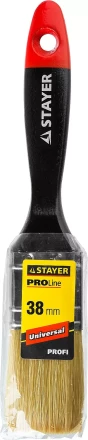 Кисть плоская STAYER &quot;UNIVERSAL-PROFI&quot;, светлая натуральная щетина, деревянная ручка, 38мм 0104-038 купить в Ижевске