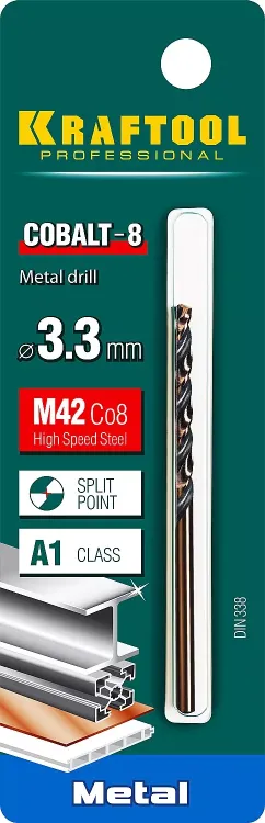 Сверла по металлу HSS-Co Оберон 29656-3.3 купить в Ижевске