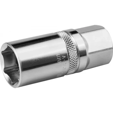 Торцовая головка KRAFTOOL &quot;INDUSTRIE QUALITAT&quot;, свечная с магнитом, Cr-V, FLANK, хромосатинированная, 1/2&quot;, 16 мм 27813-16_z01 купить в Ижевске