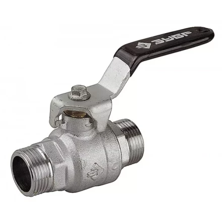 Кран шаровой ЗУБР полнопроходной &quot;папа-папа&quot;, ручка, хромиров латунь, 3/4&quot; 4-51322-C-3/4 купить в Ижевске