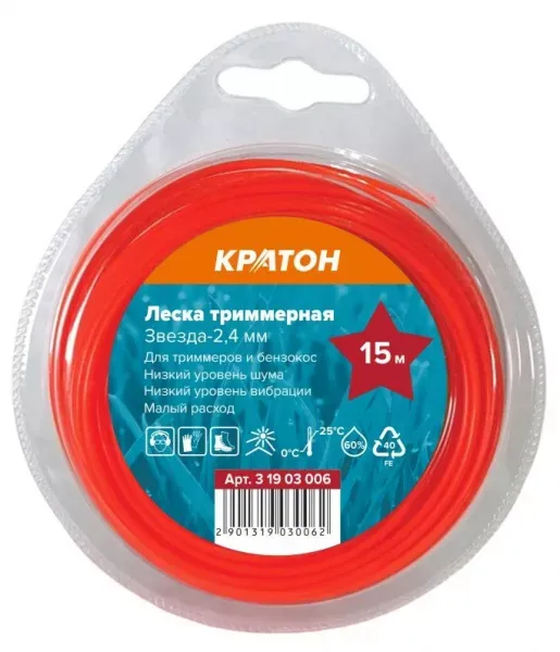 Леска триммерная Кратон Звезда-2,4мм 3 19 03 006 купить в Ижевске
