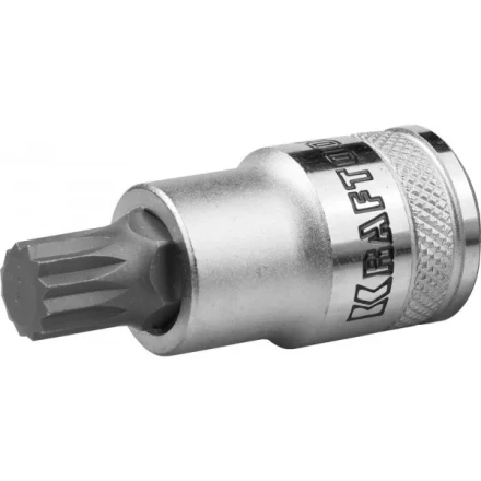 Торцовая бита-головка KRAFTOOL &quot;INDUSTRIE QUALITAT&quot;, материал S2, SPLINE, сатинированная, 1/2&quot;, M12 27911-12_z01 купить в Ижевске