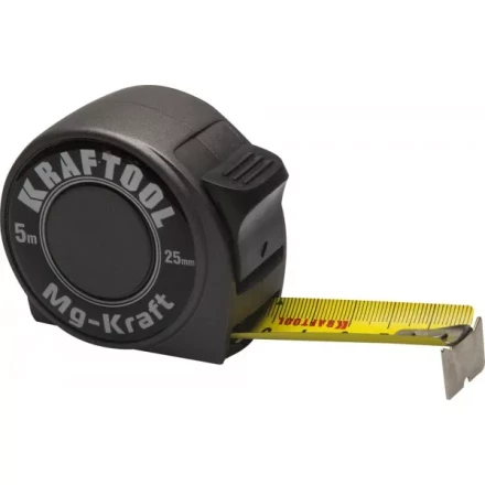 Рулетка KRAFTOOL &quot;MG-Kraft&quot;, особопроч корпус, Mg сплав, нейлон покрытие, суперкомпакт размер, 5м/25м 34129-05-25 купить в Ижевске