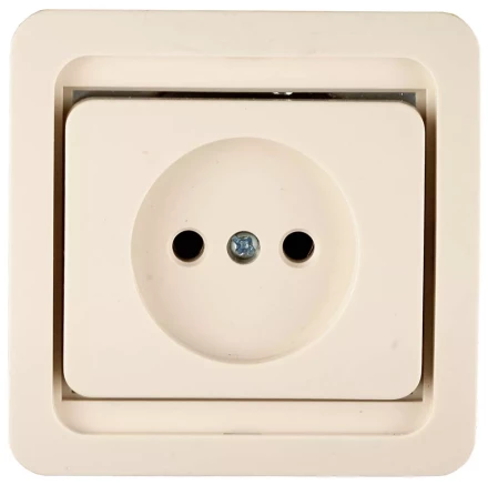 Розетка СВЕТОЗАР &quot;ГАММА&quot; одинарная, цвет бежевый, 16А/~250В SV-54100-B купить в Ижевске