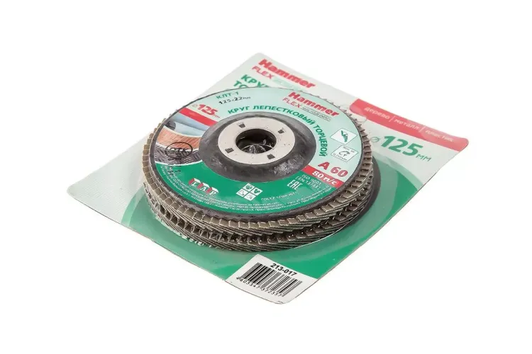 Круг Лепестковый Торцевой (КЛТ) HAMMER Ф125х22 P60 купить в Ижевске