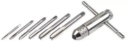 Набор ЗУБР &quot;МАСТЕР&quot; с металлореж. инструментом, метчики однопроходные М3-М10, метчикодержатель - на карточке, 7предметов 28127-H7 купить в Ижевске