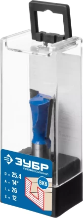 ЗУБР 25.4 x 26 мм, угол 14°, фреза пазовая фасонная Ласточкин Хвост, Профессионал (28748-25.4) купить в Ижевске