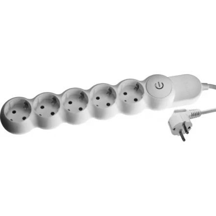 Удлинитель ЗУБР &quot;МАСТЕР&quot; электрический, ПВС сечение 1кв мм, выкл, заземл, защитная шторка, 5 гнезд, макс мощн 3500Вт, 5м 55059-5 купить в Ижевске