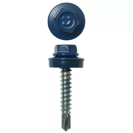 Саморезы ЗУБР &quot;ПРОФЕССИОНАЛ&quot; окраш., RAL 5005 синий насыщен., для крепл. кров. матер. к дерев. обреш., 4.8x29мм, 400шт 4-300315-48-029-5005 купить в Ижевске