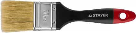 Кисть плоская STAYER &quot;UNIVERSAL-PROFI&quot;, светлая натуральная щетина, деревянная ручка, 50мм 0104-050 купить в Ижевске