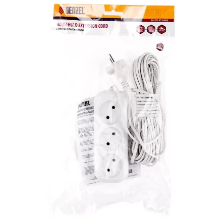 Удлинитель бытовой без заземления 10 м 3 розетки 6 А серия УХ6 Denzel 95929 купить в Ижевске