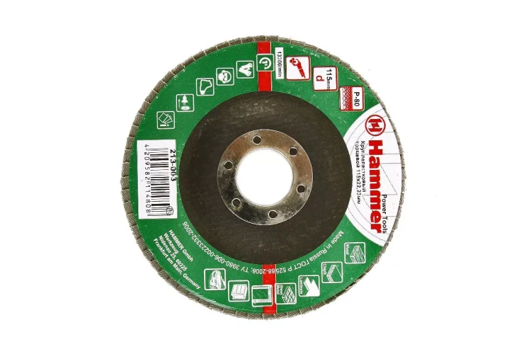 Круг Лепестковый Торцевой (КЛТ) HAMMER КЛТ 1 Ф115х22 Р80 213-003 купить в Ижевске