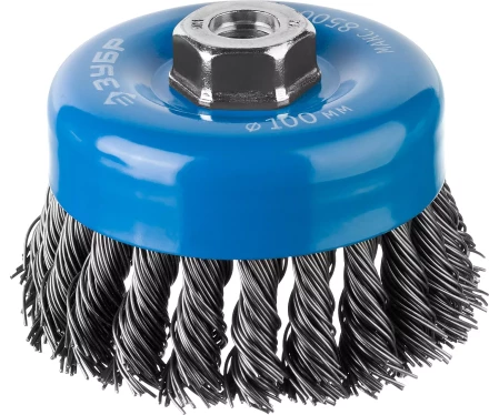 ЗУБР &quot;ПРОФЕССИОНАЛ&quot;. Щетка чашечная для УШМ, плетеные пучки стальной проволоки 0,8мм, 100ммхМ14 35277-100_z02 купить в Ижевске