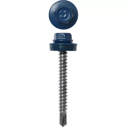 Саморезы ЗУБР окраш., RAL 5005 синий насыщен., для крепл. кров. матер. к дерев. обреш., 4.8x65мм, 180шт 4-300315-48-065-5005 купить в Ижевске