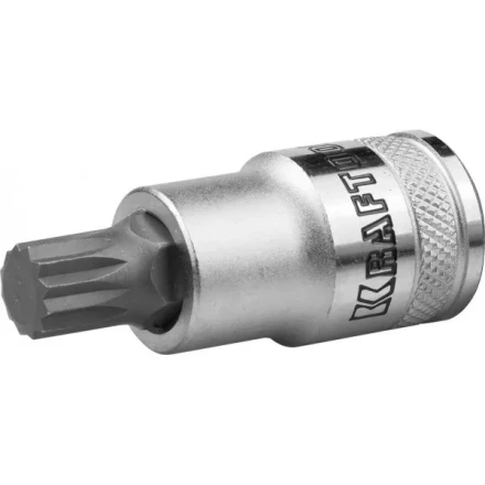 Торцовая бита-головка KRAFTOOL &quot;INDUSTRIE QUALITAT&quot;, материал S2, SPLINE, сатинированная, 1/2&quot;, M10 27911-10_z01 купить в Ижевске