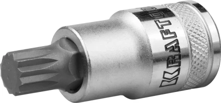 Торцовая бита-головка KRAFTOOL &quot;INDUSTRIE QUALITAT&quot;, материал S2, SPLINE, сатинированная, 1/2&quot;, M10 27911-10_z01 купить в Ижевске