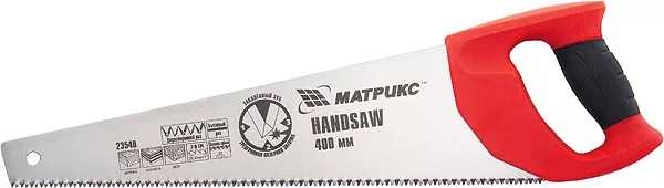 Ножовка по дереву 500 мм 7-8 TPI зуб - 3D каленый зуб двухкомпонентная рукоятка MATRIX 23542 купить в Ижевске