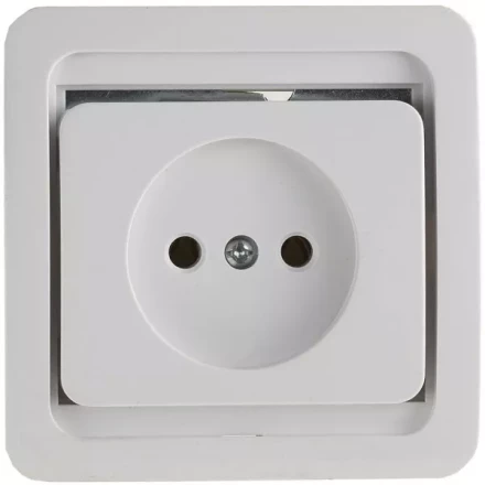 Розетка СВЕТОЗАР &quot;ГАММА&quot; одинарная, цвет белый, 16А/~250В SV-54100-W купить в Ижевске