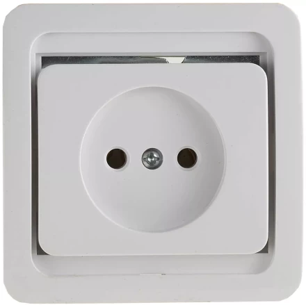 Розетка СВЕТОЗАР &quot;ГАММА&quot; одинарная, цвет белый, 16А/~250В SV-54100-W купить в Ижевске