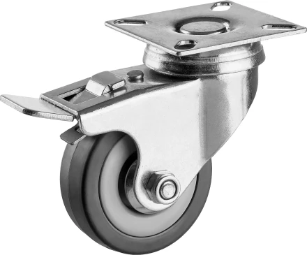 ЗУБР d 50 мм, г/п 35 кг, резина/полипропилен, поворотное колесо c тормозом (30956-50-B) купить в Ижевске