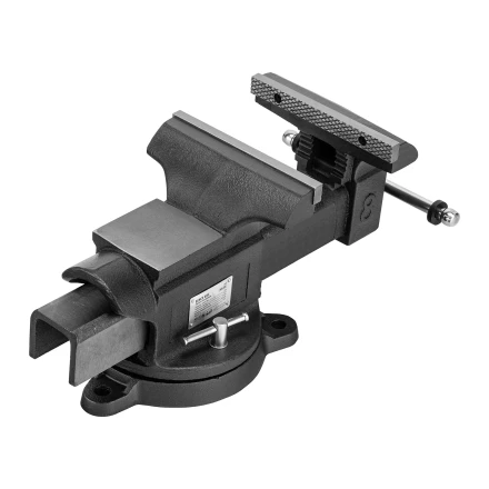 Тиски слесарные BVH-200, 200 мм, поворотные, стальная направляющая, с наковальней //Denzel 18686 купить в Ижевске