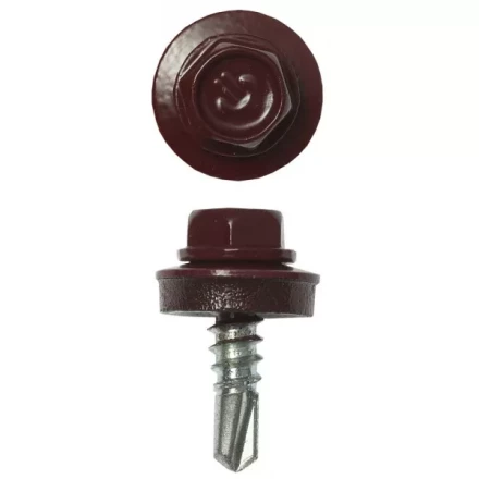 Саморезы ЗУБР &quot;ПРОФЕССИОНАЛ&quot; окраш., RAL 3005 темно-красн., для крепл. кров. матер. к металл. констр., 5.5x19мм, 2500шт 4-300310-55-019-3005 купить в Ижевске