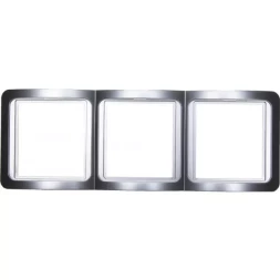 Панель СВЕТОЗАР &quot;ГАММА&quot; накладная, вертикальная, цвет светло-серый металлик, 3 гнезда SV-54149-SM