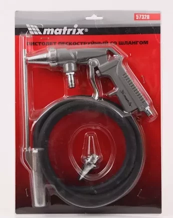 Пистолет пескоструйный со шлангом, пневматический  MATRIX 57328 купить в Ижевске