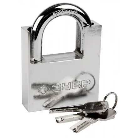 Замок ЗУБР &quot;ЭКСПЕРТ&quot; навесной, стальной корпус, закаленная дужка, с дополнительной защитой, 70мм 37223-70 купить в Ижевске