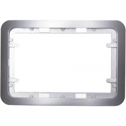 Панель СВЕТОЗАР "ГАММА" накладная для двойных розеток, цвет светло-серый металлик, 1 гнездо SV-54145-2-SM купить в Ижевске