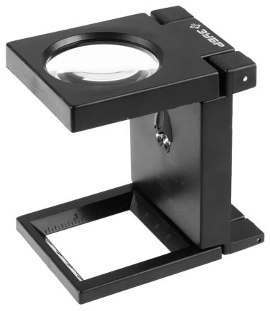 Лупа ЗУБР &quot;МАСТЕР&quot; складная на подставке, светодиодная подсветка, 5 кратное увеличение, диаметр 50мм 40542-50 купить в Ижевске