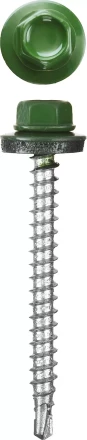 Саморезы СКМ кровельные, RAL 6002 зеленый лист, 25 x 5.5 мм, 1 800 шт, для металлических конструкций, STAYER 30300-55-025-6002 купить в Ижевске