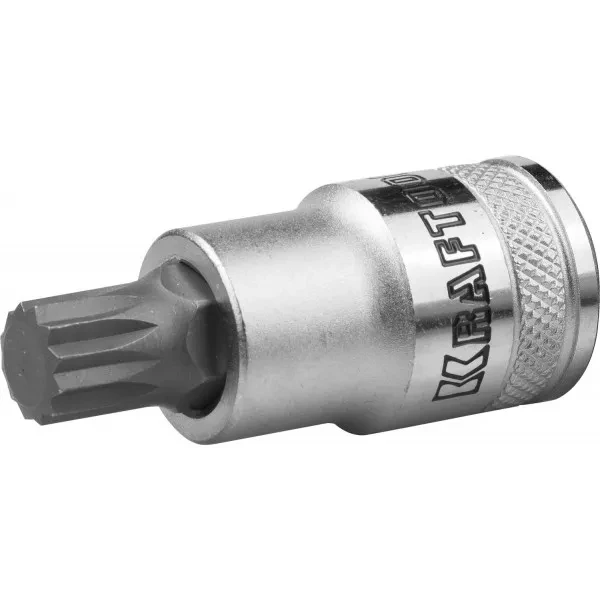 Торцовая бита-головка KRAFTOOL "INDUSTRIE QUALITAT", материал S2, SPLINE, сатинированная, 1/2", M14 27911-14_z01 купить в Ижевске
