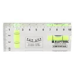 Уровень KRAFTOOL "PRO" "CRYSTAL" 2 ампулы, 40х100мм 1-34865-040