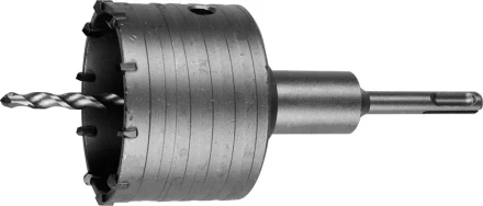 Коронка ЗУБР буровая, коническая посадка центрирующего сверла, SDS-Plus хвостовик, в сборе, 83мм 2918-83_z01 купить в Ижевске