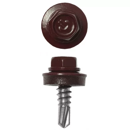 Саморезы ЗУБР &quot;ПРОФЕССИОНАЛ&quot; окраш., RAL 3005 темно-красн., для крепл. кров. матер. к металл. констр., 5.5x25мм, 1800шт 4-300310-55-025-3005 купить в Ижевске