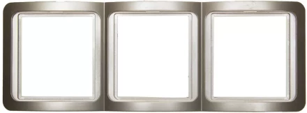 Панель СВЕТОЗАР &quot;ГАММА&quot; накладная, вертикальная, цвет золотой металлик, 3 гнезда SV-54149-GM купить в Ижевске