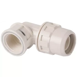 Муфта ЗУБР "ШиреФит" соединительная угловая 90°, "штуцер с гайкой - внутренняя резьба", 20мм-1/2" 51466-20-1/2