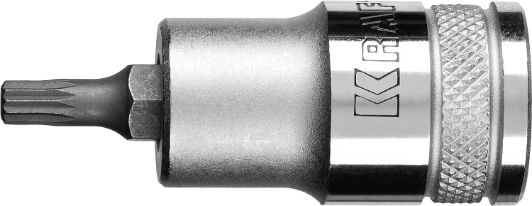 Торцовая бита-головка KRAFTOOL "INDUSTRIE QUALITAT", материал S2, SPLINE, сатинированная, 1/2", M5 27911-05_z01 купить в Ижевске
