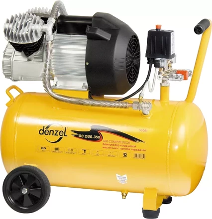 Компрессор пневматический масляный поршневой прямой привод  DENZEL 58081 купить в Ижевске